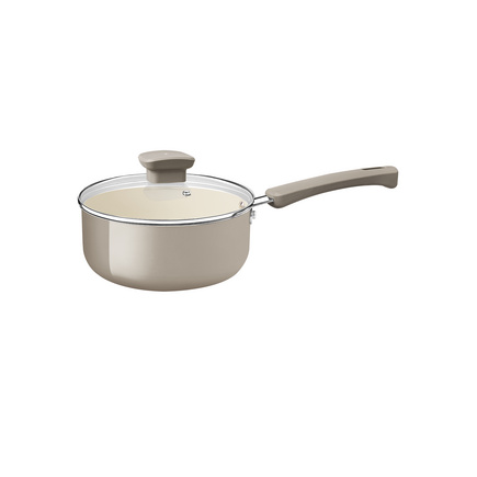 Panela Tramontina Veronese em Alumínio Reciclado com Revestimento Interno Cerâmico e Externo Siliconado Bege Mineral 16 cm 1,3 L