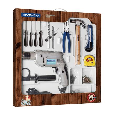 Kit de Ferramentas Tramontina com Furadeira Elétrica 500 W 127 V 100 peças