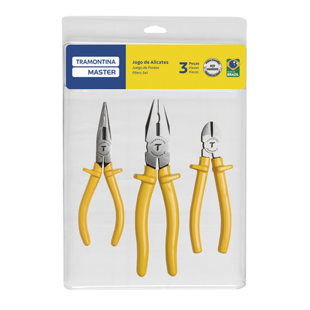 Kit de Ferramentas Tramontina MASTER com Alicate de Bico 6 Alicate Universal 8' e Alicate Corte Diagonal 6'