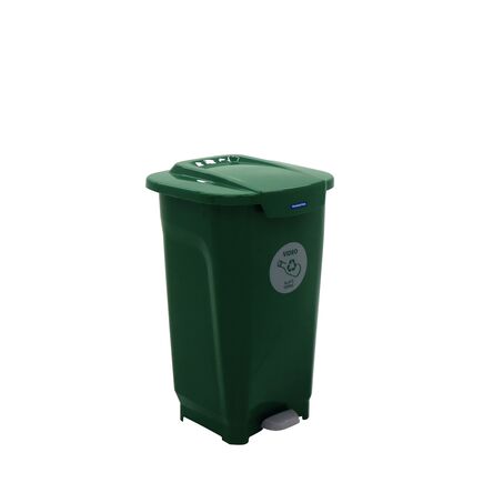 Lixeira Tramontina T-Force Coleta Seletiva em Polipropileno Verde 50 L