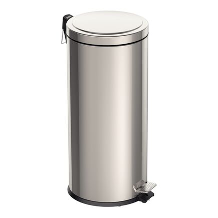 Lixeira com Pedal Tramontina Brasil em Aço Inox com Acabamento Polido e Balde Interno 30 L