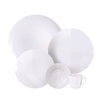 Aparelho de Jantar Tramontina Grid em Porcelana Decorada 20 Peças
